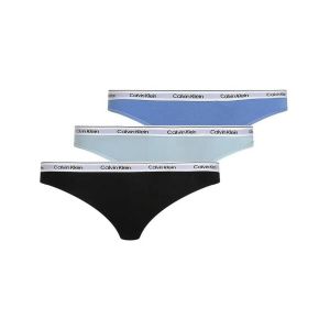 Calvin Klein Tanga Modern Logo bleu blanc (3 unités) - M