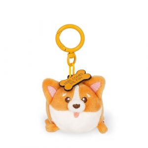 Legami Porte-clés Super Soft! Thème Corgi, Porte-clés en Peluche, Pendentif avec Message gravé et Mousqueton en Zinc, 7x11 cm