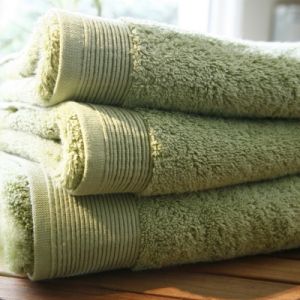 Blanc des vosges Eponge unie Drap de douche Coton Lichen 70x140 cm