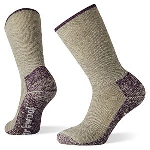 Smartwool Women's Classic Mountaineer Maximum Cushion Crew - Chaussettes de randonnée taille M, gris/beige