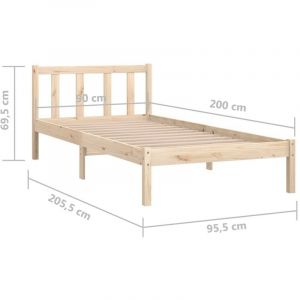 Image de VidaXL Pine &eacute;l&eacute;gante Pine Pine en bois lit de t&ecirc;te de lit 90x200cm Diverses couleurs Couleur : Brun clair