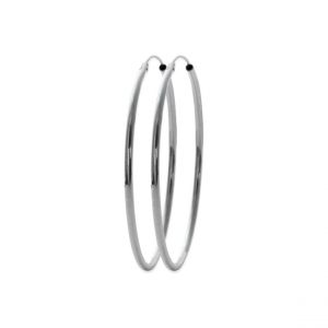 Créoles femme argent rhodié 6 mm - W0YY60