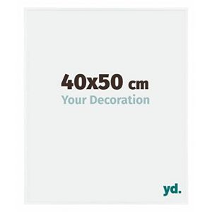 Image de Your Decoration - 40x50 cm - Cadre Photo en Plastique Avec Verre acrylique - Anti-Reflet - Excellente Qualité - Blanc Brillant - Cadre Decoration