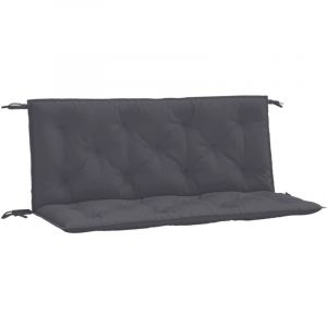 VidaXL Lot de 2 Coussins de Banc de Jardin, Revêtement de Banc avec Jeux de Cordes, Coussin d'Extérieur Imperméable, Anthracite Tissu Oxford