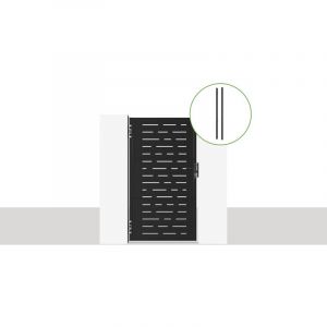 Casanoov - Portillon acier nali arlberg 100 x 180cm + 2 poteaux acier dario Noir Mat