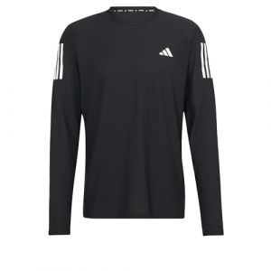 Adidas T-shirt Own The Run manche longue noir pur blanc - XS