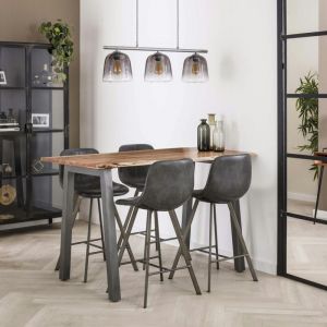 Table haute bois d'acacia métal 147 MELBOURNE