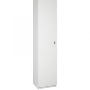 Pegane Armoire polyvalente coloris blanc - Hauteur 180 x Longueur 40 x Profondeur 35.6 cm -