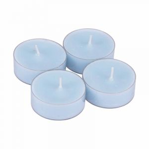 Lot de 4 bougies maxi chauffe plat Bleu océan - Parfum bleu océan - Temps de combustion : +/- 8 h