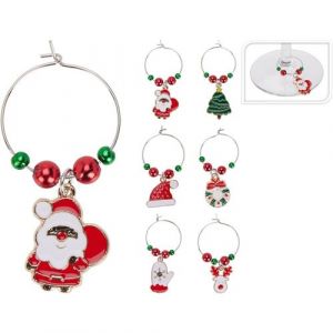 6 marque-verres déco noël métal 4cm - générique 170492430