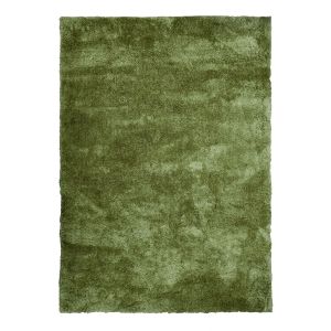 Thedecofactory Tapis à poils longs toucher laineux vert rouillé 160x230