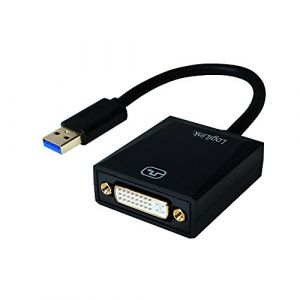 Logilink UA0232 USB / DVI Adaptateur [1x USB 3.0 mâle type A - 1x DVI femelle 24+5 pôles] noir 10.00 cm