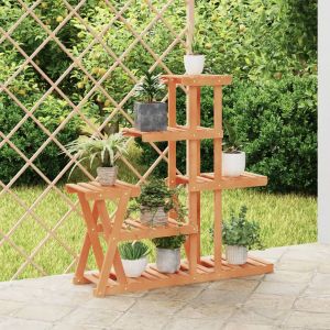 VidaXL Support &agrave; fleurs 95x25x96 cm bois massif de sapin - Brun