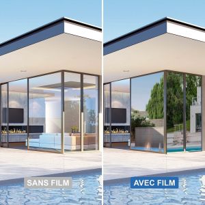 Dimexact Film Solaire Anti Chaleur Pour Vitrages, Bleu Nuit Très Foncé, 78% De Rejet Solaire, De L : 1.52 M X H : 0.5 M, En Rouleau