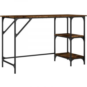 VidaXL Bureau ch&ecirc;ne fum&eacute; 120x50x75 cm m&eacute;tal et bois d'ing&eacute;nierie