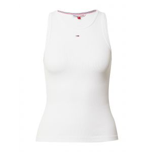 Tommy Jeans Débardeur col nageur Essential Rib Tank Blanc - Couleur Blanc - Taille XL