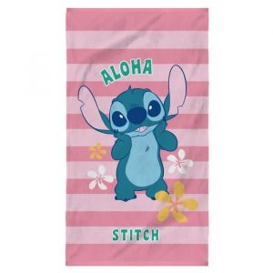 Drap de plage imprimé 100% coton, DISNEY HOME STITCH OHANA