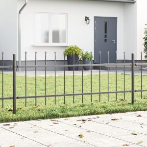 VidaXL Clôture De Jardin Avec Haut En Fer De Lance Gris 8,5x0,6 M En Acier