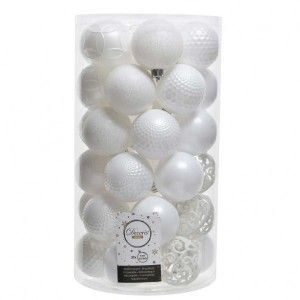 Lot de 37 boules EDM esprit de Noël Blanc 72011