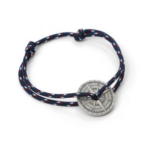 Image de Nature & Découvertes Bracelet unisexe argent vieilli Bleu Le Vent à la Française - Couleur Bleu - Taille Taille unique