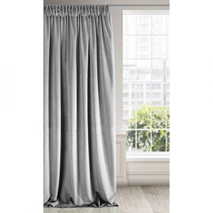 Eurofirany Ria Rideau en Velours Doux-1 pi&egrave;ce &eacute;l&eacute;gant de qualit&eacute; sup&eacute;rieure pour Chambre &agrave; Coucher, Salon, Velvet, Tissu, Gris Acier, 140 x 270cm