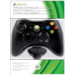 Microsoft Pack manette officielle sans fil + kit play & charge pour Xbox 360