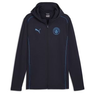Puma Manchester City Sweat à Capuche Casuals - Bleu Marine/Magic Blue, pointure Medium - ['Bleu'] - Taille Medium