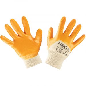 Neo Gants de travail, coton, partiellement enduits de nitrile, 4111X, taille 9