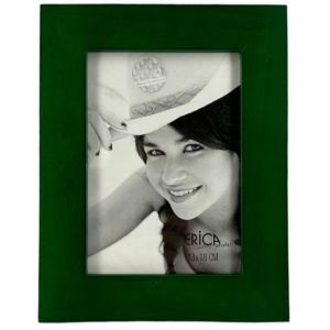 Cadre photo - ERICA - 13x18cm - Bois - Vert - Suspendu ou &agrave; poser