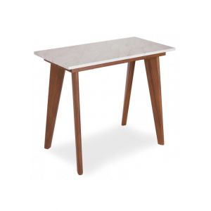 Image de Declikdeco Table Console Extensible Effet Marbre et Marron SANOR