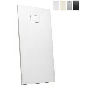 Receveur de douc à l'italienne rectangulaire en résine 160x80 Stone | Couleur: Blanc