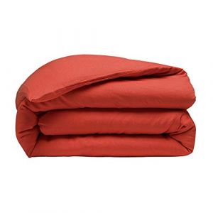 Housse de couette lin lavé rouge 240x260 cm