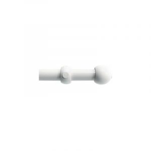 AC-Déco Accessoires de rideaux - Kit tringle à rideau décoratif - L 250 cm - Bois - Boiviki - Blanc