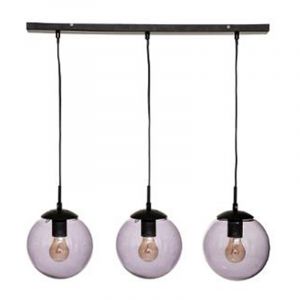 Atmosphera Lampe Suspension 3 T&ecirc;tes "Liam" 110cm Gris Fum&eacute;