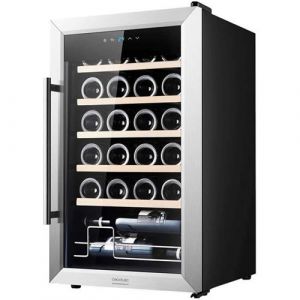 Cecotec Cave à Vin GrandSommelier 24000 Inox Compressor. Capacité pour 24 bouteilles, Rendement élevé avec Compresseur