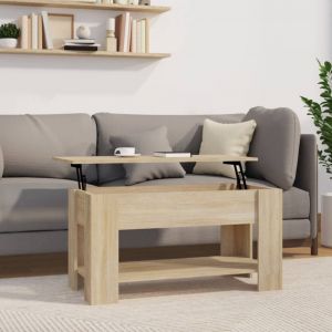 VidaXL Table basse Chêne sonoma 101x49x52 cm Bois d'ingénierie Brun