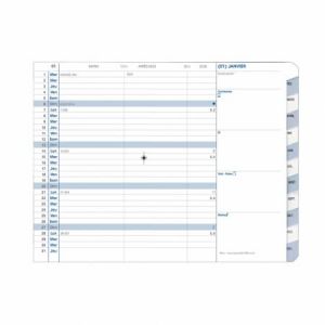 Quo Vadis Recharge Agenda - 2025 - Plain - Mensuel - Français - 12 mois de janvier à décembre - 10x15 cm - Papier Clairefontaine blanc - Fabrication française