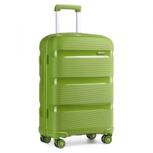 Valise Cabine 55cm Valise de Voyage en Polypropylène Valise Rigide Légere à 4 roulettes avec Serrure TSA Intégré Vert