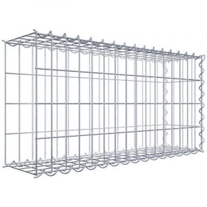 Gabion mont&eacute; type 2 80 cm x 40 cm x 20 cm (L x H x P), maille 5 cm x 10 cm, spirale