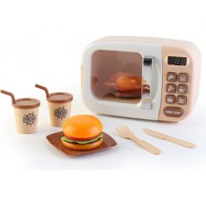 Robincool - Micro-Ondes Jouet Happy Gourmet 20,4x10,5x13,5 cm avec Son, Lumières et Accessoires Inclus