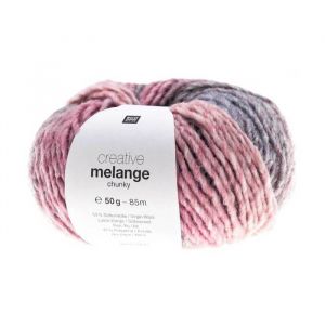 Rico Design Pelote de laine &agrave; tricoter CREATIVE MELANGE CHUNKY (...) - 060 Rose-bleu
