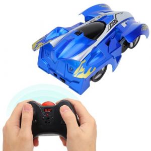 AIZ voiture t&eacute;l&eacute;commande Rechargeable 360 ??degr&eacute;s de rotation escalade de mur LED RC (bleu)