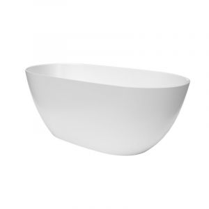 Swiss Aqua Technologies Aulis Baignoire îlot 160x74, en Marbre Coulé 293L, Blanc (SATAU1600)