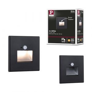 Paulmann Edge encastrés spécial mur carré LED 1x1,2W 230V Détecteur de proximité Noir 93135