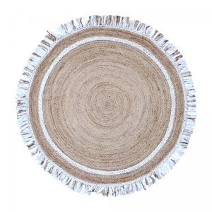 Tapis Rond 200x200 Rond Jt Satch Blanc, Tapis Jute Artisanal