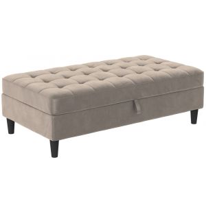 Presley-Ottoman avec rangement en velours anthracite