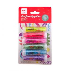 APLI Kids 20070 - Paillettes fluorescentes, idéales pour les déguisements et les travaux manuels - 6 pots