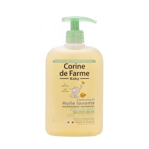 Corine de Farme Huile Lavante Nourrissante 500ml pour Bébé, Extrait de Calendula, Hypoallergénique, Nettoyage Doux pour Peau Sèche à Très Sèche, Convient aux Cheveux, 97% Ingrédients Naturels