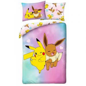 Parure de lit enfant 140 x 200 Pokémon Pikachu en microfibre