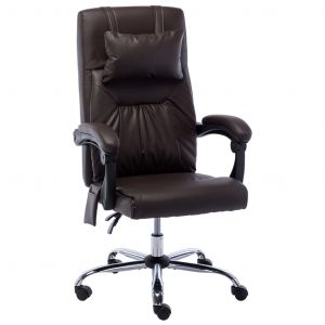 Image de VidaXL Chaise de bureau de massage Marron Similicuir - Brun